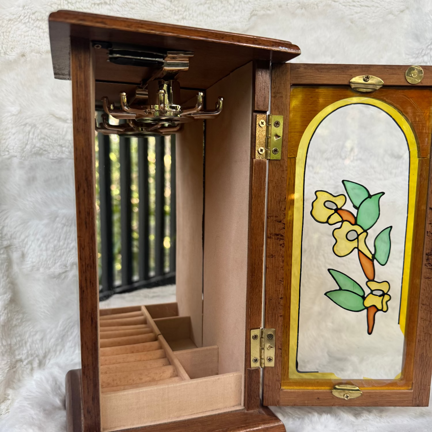 1987 Stained Glass Jewelry Box