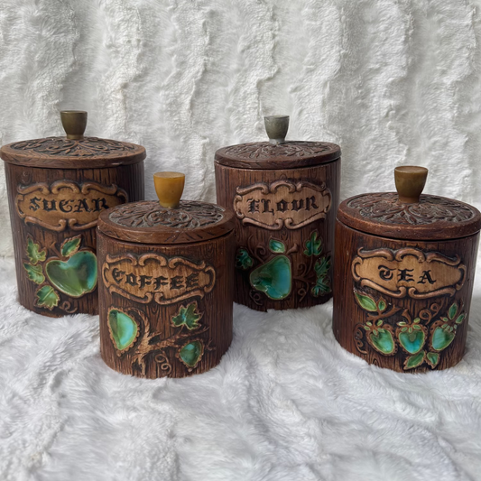 1960's Treasure Craft Kitchen Canister Set