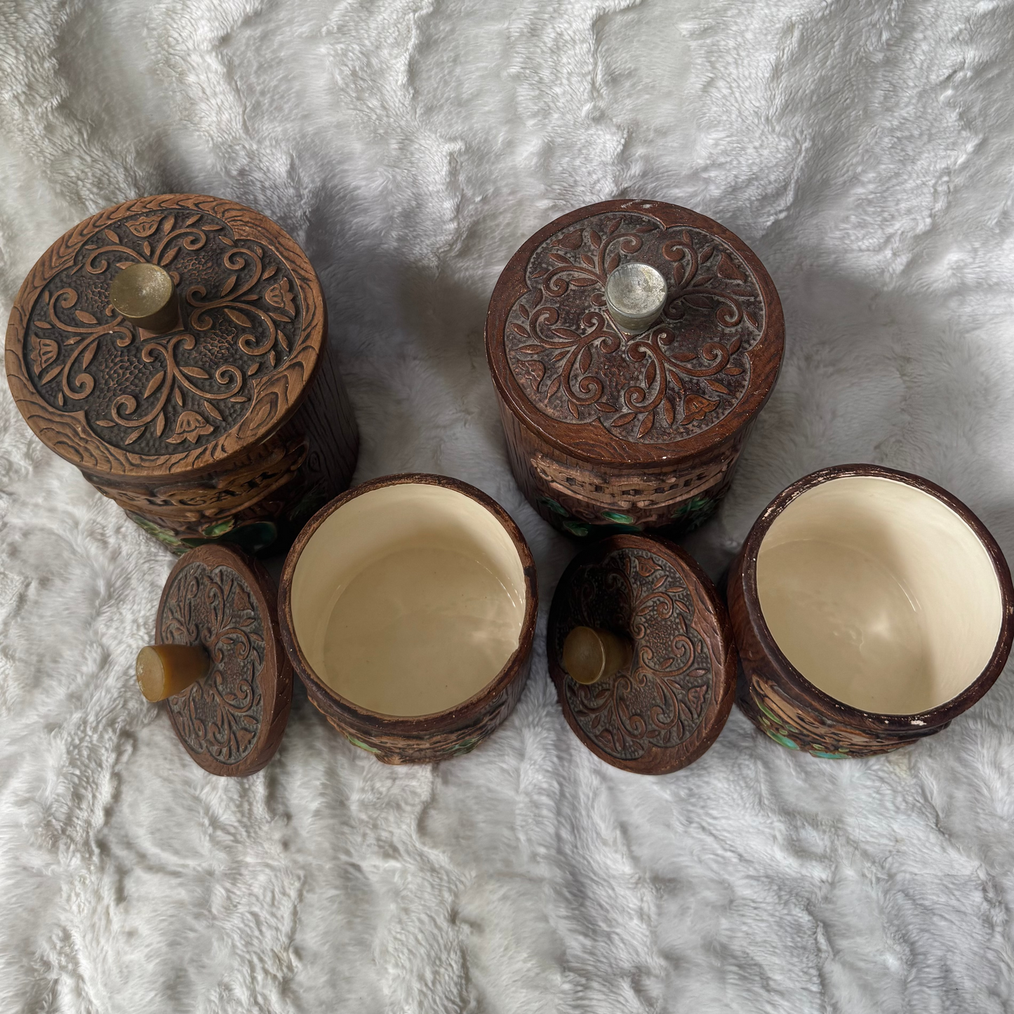 1960's Treasure Craft Kitchen Canister Set