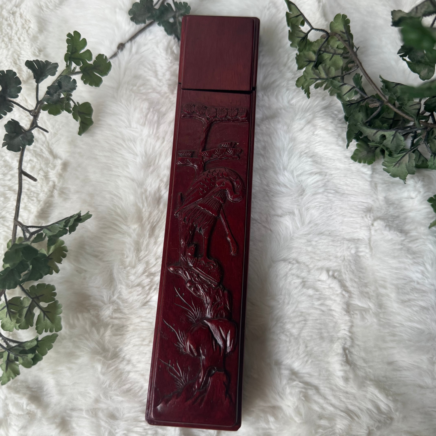 Vintage Hand-Carved Cherry Rosewood Chopstick Set